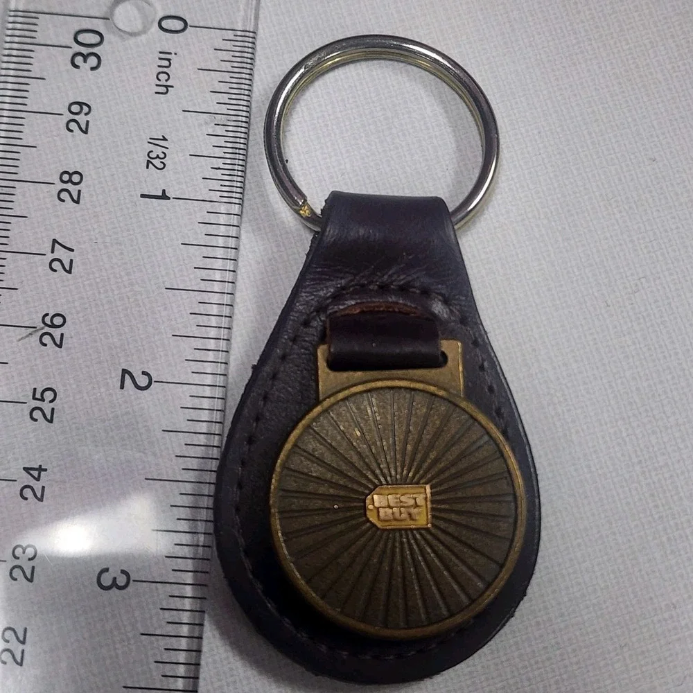 Vintage Beat Buy Brown Leather Token Keychain Vintage Key Ring
